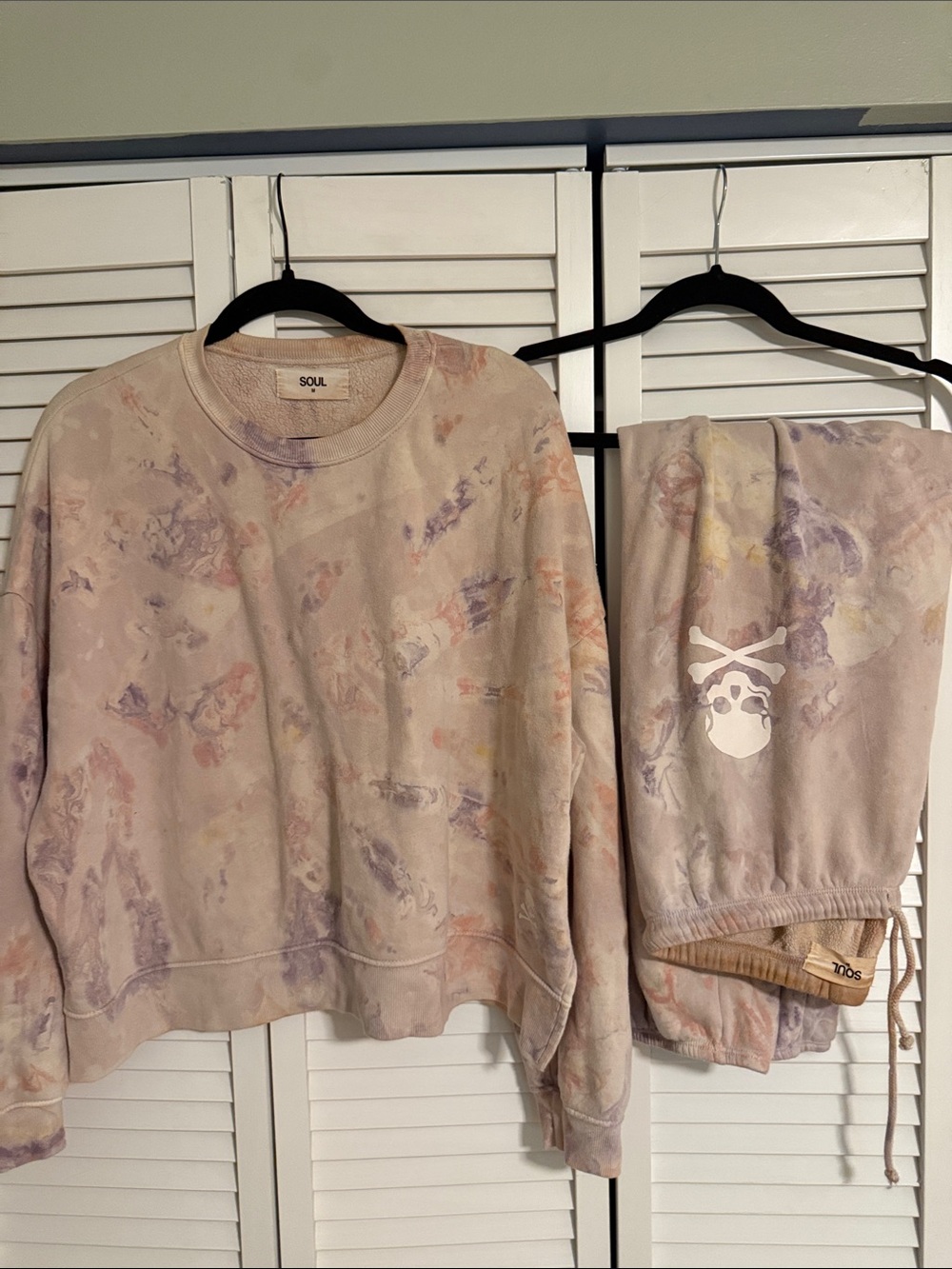 SOUL Naturalizer Pastel Tie-Dye Matching Set - Lavender & Peach Accents
